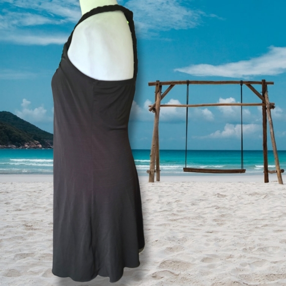 A. Byer Turquoise Embellished Braided Black Mini Dress Size Small - Picture 5 of 9